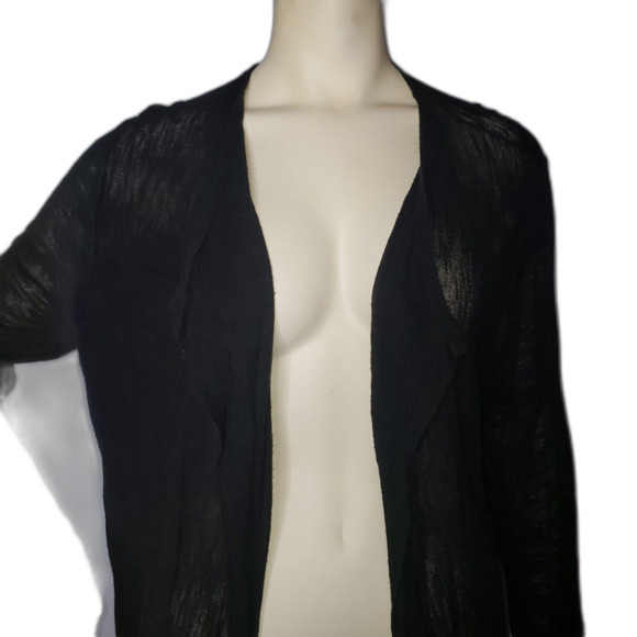 THE LOFT Open Front Black Cardigan Sweater Womens Size XL - Picture 3 of 6